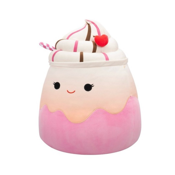 NWOT-Squishmallows Elisabetha Cherry Float With Straw 14-Inch Plush - Picture 3 of 7